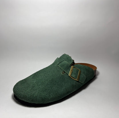 Suede Fur Lined Clogs - Grinch Green